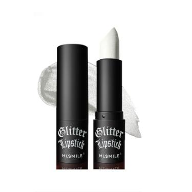 Imagem de Batom Diamond Gloss labial de longa duração à prova d'água com glitter, batom e sombra, copo antiaderente de alto brilho, brilho labial de diamante flash para maquiagem de festa de Halloween de