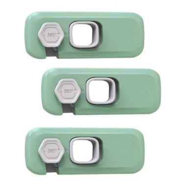 Imagem de Trava de Segurança Gaveta Armario Geladeira Kit 3 unidades Protege Beb