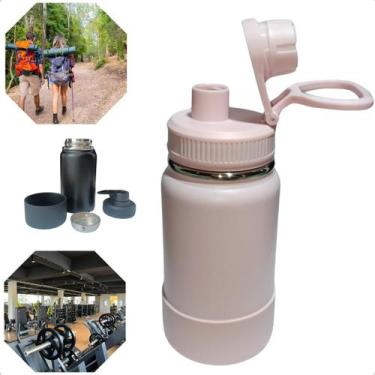 Imagem de Garrafa Térmica Com Bico Alça Base Silicone Inóx Dupla Vácuo - HM, Ros