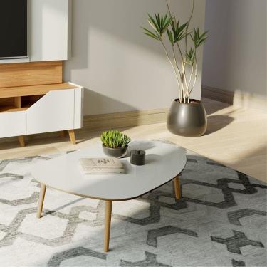 Imagem de Mesa de Centro Organica 120cm X 75cm X 33cm Freijó/Off White