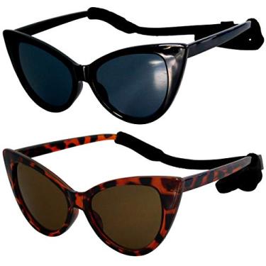 Imagem de KD238 Óculos de sol infantis para bebês de 0 a 18 meses, 2-pack Black &Tortoise Brown With Strap, X-Small
