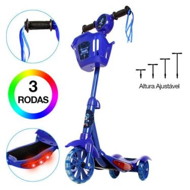 Imagem de Brinquedo Patinete Sonic O Filme Scooter 3 Rodas c Cesta - Toys 2U