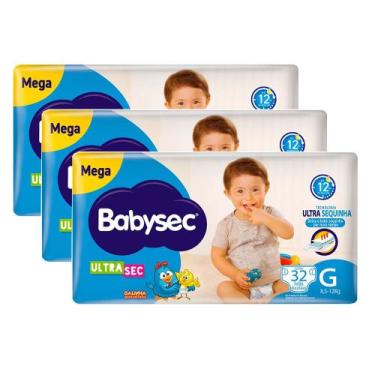 Imagem de Kit Fralda Descartável Babysec Galinha Pintadinha Ultrasec Mega G 32 T