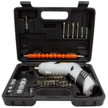 Imagem de Parafusadeira Eletrica com 32 Ponteiras 8 Soquetes e Bateria Interna de 1300m