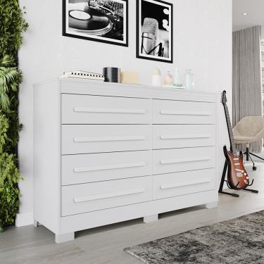 Imagem de Cômoda 8 Gavetas com Pés California Benetil - Branco