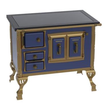 Imagem de Fogao a Lenha Venax GII n 1 Colonial Premium Azul, SAIDA DIREITA