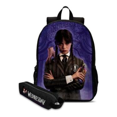 Imagem de Infantil Feminina Mochila Escolar Gótica com Estojo Estilo Wandi Estam