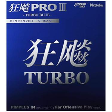 Imagem de NITTAKU Tênis de mesa Hurricane Pro 3 Turbo Blue e borracha de pingue-pongue - super grosso (2,0) preto