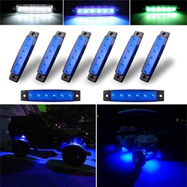 Imagem de Botepon 8 peças de lâmpadas de LED de rocha, luzes de tira, luzes de roda, kit de luz de LED para carrinhos de golfe, Jeep Wrangler, RZR, Offroad, F150, F250, SnowmobileBotepon azul 2013412026263