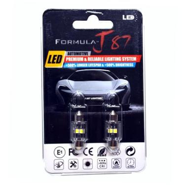 Imagem de Formula-J87 Lâmpadas LED 3030 SMD 36 mm DE3423 DE3425 12844 6418 C5W – Domo interior, mapa, porta, porta-malas, carga, substituição de luz de porta-luvas (pacote com 2) (branco 5000K)