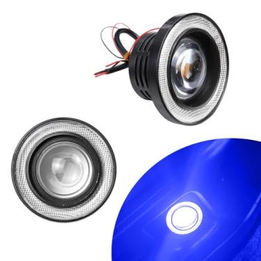 Imagem de Wogomz 2 peças de faróis de neblina Angel Eye Halo para carros, montagem de faróis de neblina de LED super brilhantes com abertura COB, lâmpada de corrida diurna de 12 V para carro, caminhão, SUV