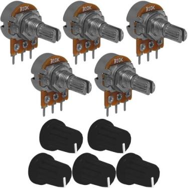 Imagem de 5 Peças Potenciômetro Linear 10k Com Knob - Sibratec