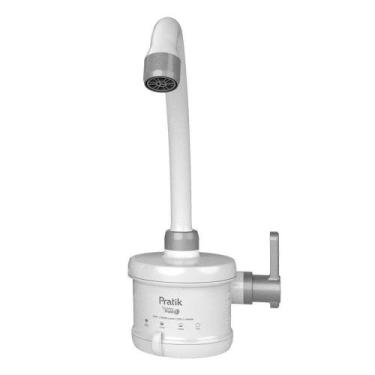 Imagem de Torneira Elétrica Pratik 4 Temperaturas Branca/Cromada 4800W 110V, 110