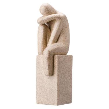 Imagem de Escultura Decorativa De Poli-Resina Reflexão Bege Rafimex