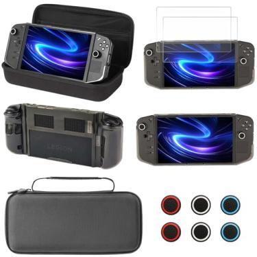 Imagem de GUTIAL Accessories kit for Legion Go - Black Accessories Bundle for Lenovo Legion Go with Carrying Case Protective Cover case and 2 Pack Screen Protector, 6 Thumb Grips