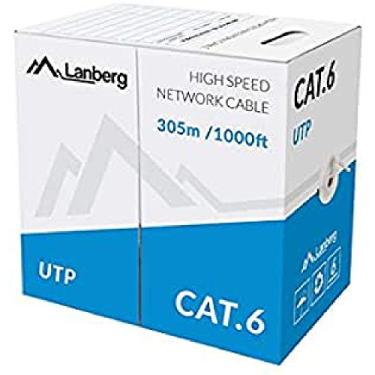 Imagem de Cabo de rede sólido 'Lanberg LCU6/10cc – 0305 – Plug CAT 6 UTP 305 m Cinza