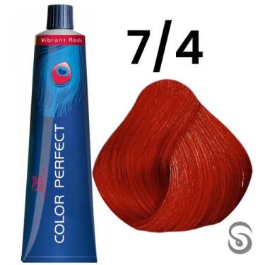 Imagem de Wella Perfect Color 7/4 Louro Médio Avermelhado Vibrant Reds 60ml, UNI