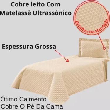 Imagem de Cobre leito 1 Peça Solteiro Slim Liso Ultrassônico Bege - Luma_acessor