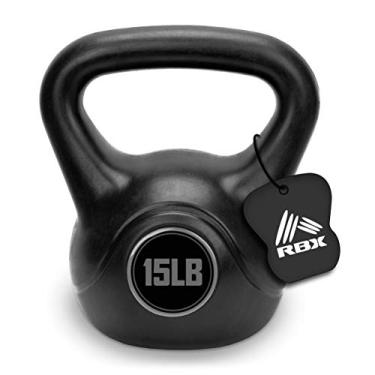 Imagem de RBX Kettlebell de 6,8 kg com revestimento plástico à prova de choque para treinamento Crossfit