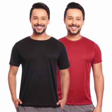 Imagem de Kit 2 Camisas Masculina Manga Curta Dry Fit Proteção Uv - Brás e Cia, 