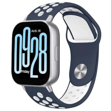 Imagem de Pulseira de Silicone para Redmi Watch 5 Active, acessórios de relógio inteligente, cinto de substituição (Midnight blue white)