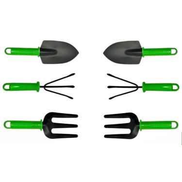 Imagem de Kit Jardinagem 6 Peças - Garfo Ancinho Pá Kit Horta Plantio Casa Ferramentas para Jardim e Plantas(6 Unidades)