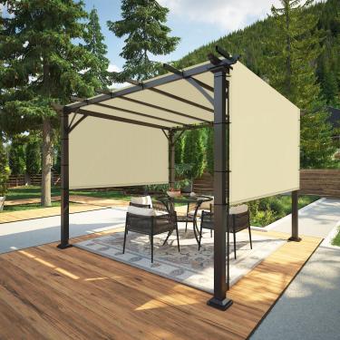 Imagem de COARBOR Pérgola Externa Universal De 9' X 16', Cobertura Sombra Substituição Com Ilhós, Hastes Peso, Painel Tela Para Pátio, Deck, Quintal, Gazebo, Varanda, Bege