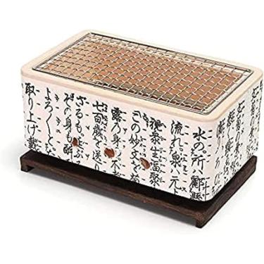Imagem de Japonês 4 em 1 hibachi de cerâmica, churrasqueira de mesa Grill, fogão de churrasco portátil de carvão yakitori para grade de acampamento ao ar livre