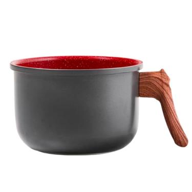 Imagem de Leiteira em Alumínio com Revestimento Cerâmico Vermelho Mármore, 16cm, 2,1L, Duralar
