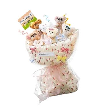 Imagem de Ioensy Buquê de flores para cachorros, artesanato com iluminação, presente de casamento feito à mão, buquê de flores para namorada, esposa, festa temática, 6 Cães