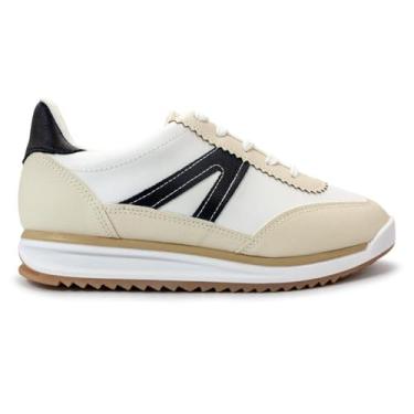 Imagem de Tênis Feminino Vizzano Napa com Recortes Bege/Preto - 34
