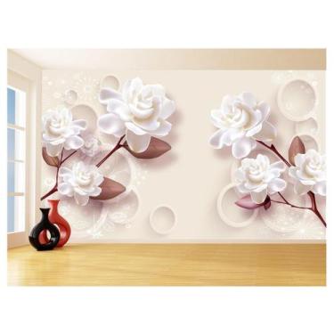 Imagem de Papel De Parede 3D Floral Textura Sala Flores 3,5M Xfl284 - Você Decor