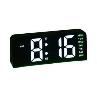 Imagem de Despertador Digital LED Com Luz Noturna, Visor De Hora E Temperatura, 