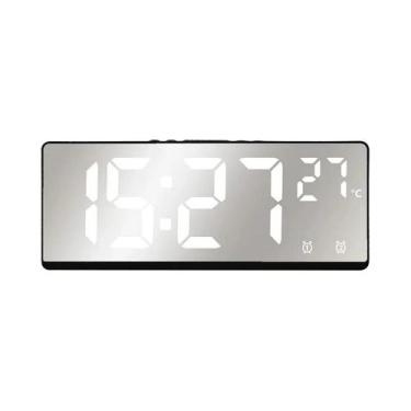 Imagem de Despertador Digital LED Controlado Por Voz Brilho Ajustável Dual 1224 