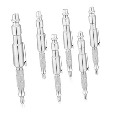 Imagem de ＡＷＨＡＯ 6 peças de plugue tipo i/m de 1/4" com de ar, de bolso ajustável, caneta de ar de bolso portátil, bico compressor, Prata