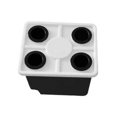 Imagem de ＡＷＨＡＯ Balde de crescimento hidropônico para cultivo em águas profundas, vaso de flores, acessório para estufa, plantador de crescimento, balde de plantas, Preto com Tampa de 4 Furos