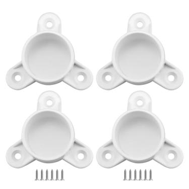 Imagem de SDTC Tech Pacote com 4 acessórios de perna de mesa de PVC de 2,5 cm, suporte de haste de grau para móveis com parafusos de montagem para fazer prateleiras de armazenamento, pés de suporte