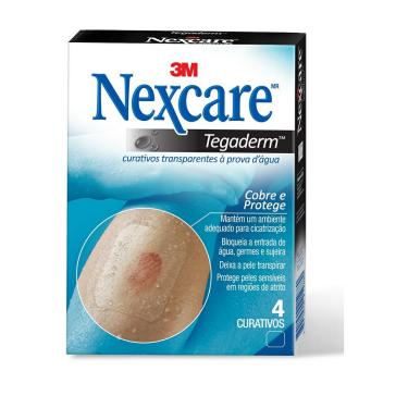 Imagem de Curativos Transparentes à Prova D'água Nexcare Tegaderm 4 Unidades