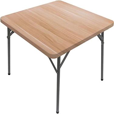 Imagem de CESGFC Toalha de mesa de madeira, estampa de textura de prancha de madeira, borda elástica, capa de mesa de jantar interna/externa, adequada para mesa quadrada de 71 cm x 71 cm