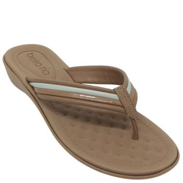 Imagem de Tamanco Beira Rio Feminino Casual Salto Baixo, Nude, Branco off, 36