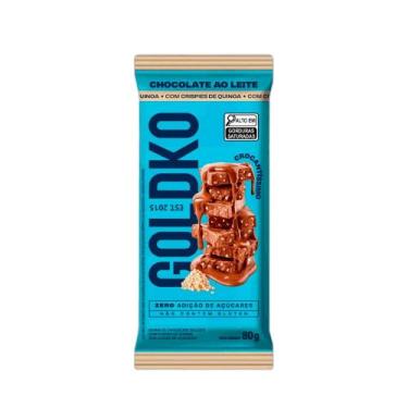 Imagem de Barra de Chocolate Ao Leite Crispy Quinoa Goldko  80g