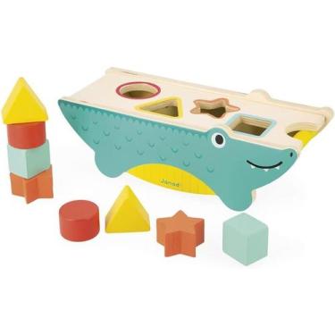 Imagem de Encaixa-Formas Crocodilo 9 Peças para seu Bebê Tropik Janod