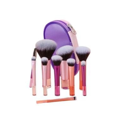 Imagem de Kit 10 Pincéis de Maquiagem Mini Profissional – Multifuncionais, Travel Size, Cerdas Macias, Ideal para Base, Pó, Blush, Sombras e Corretivo