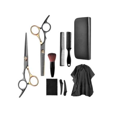 Imagem de Kit De Tesouras Profissional Para Barbeiro E Cabeleireiro - 9 Peças