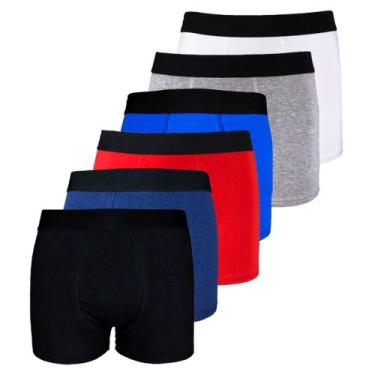Imagem de Kit 6 Cuecas Boxer Box Algodão Cotton Lisa Básica Casual - Polo Basic,