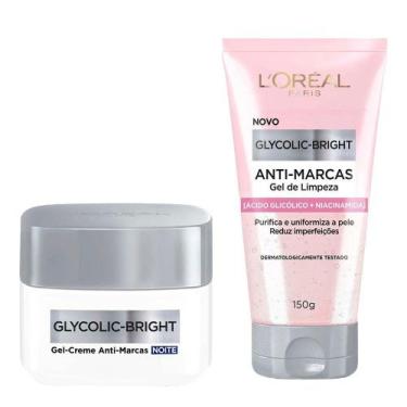Imagem de L'Oréal Paris Glycolic Bright Kit  Gel de Limpeza + Gel Creme, Kit