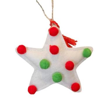 Imagem de Estrela Com Bolinhas Coloridas Enfeite Árvore De Natal 11Cm - Magizi