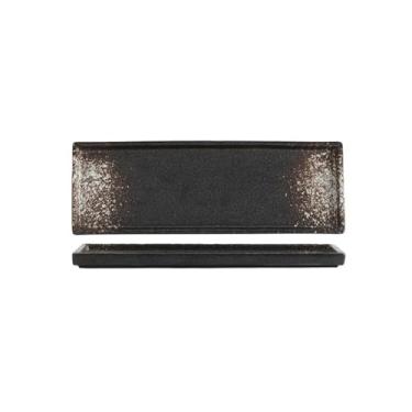 Imagem de Prato longo japonês retrô simples de cerâmica para sushi sashimi - floco de neve branco de 30 cm