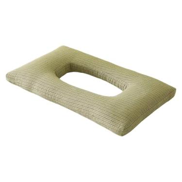 Imagem de YWJLQH Travesseiro de dormir lateral, pescoço e cabeça, respirável, portátil, protetor auricular macio, travesseiro para relaxamento, protetores auriculares, Verde