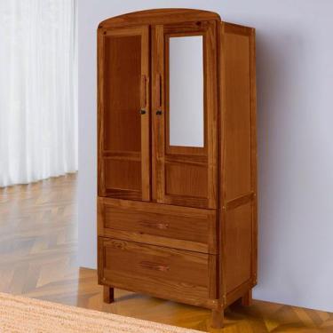 Imagem de Guarda-Roupa Solteiro Murici Madeira Maciça 2 Portas 2 Gavetas com Esp